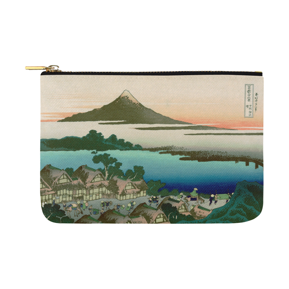 Hokusai 36 Views of Mount Fuji Japanese Woodblock Carry-All Pouch 12.5''x8.5''