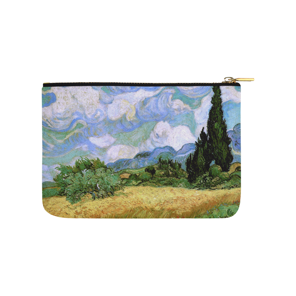 Van Gogh Wheat Field Cypresses Nature Landscape Carry-All Pouch 9.5''x6''