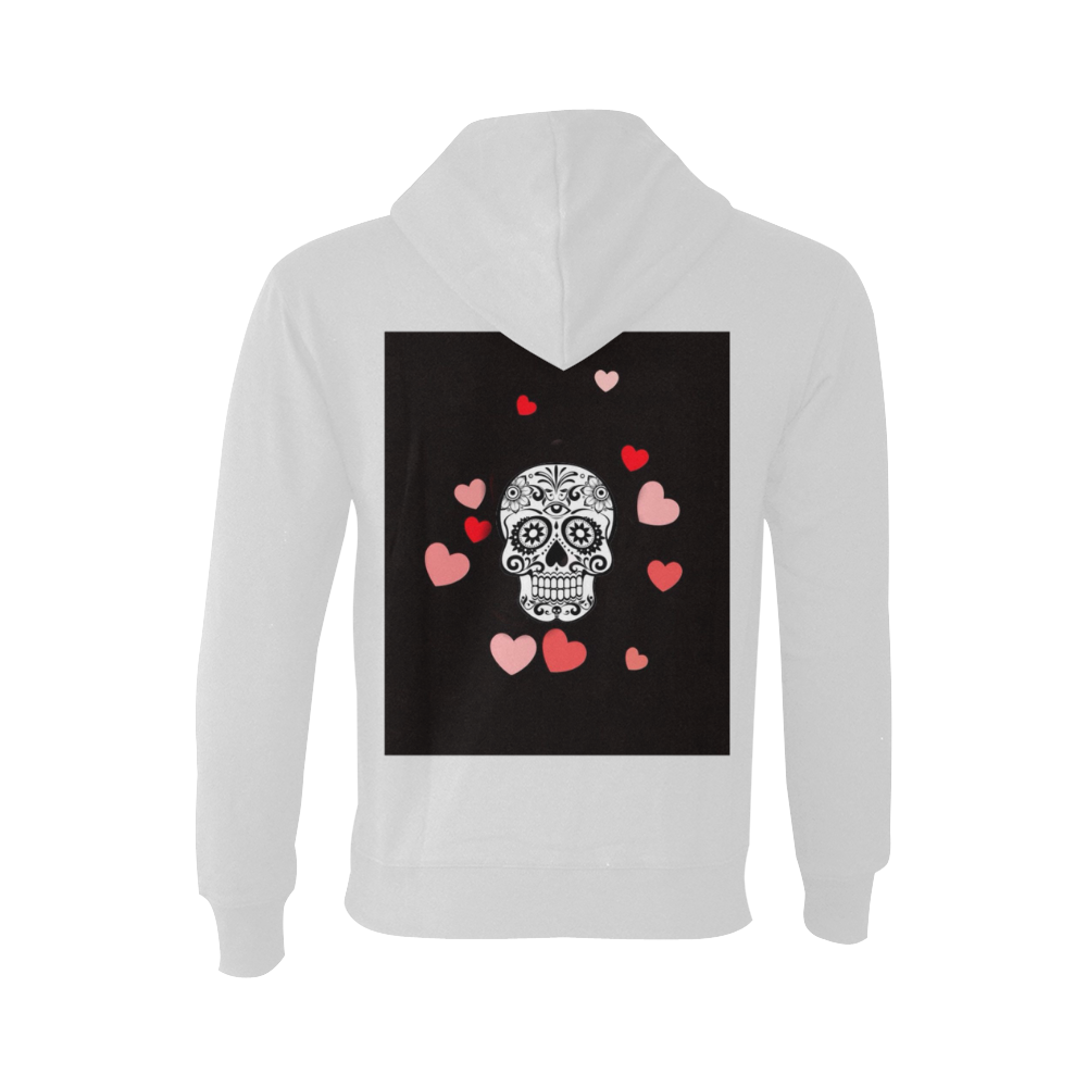 skull with hearts Oceanus Hoodie Sweatshirt (NEW) (Model H03)