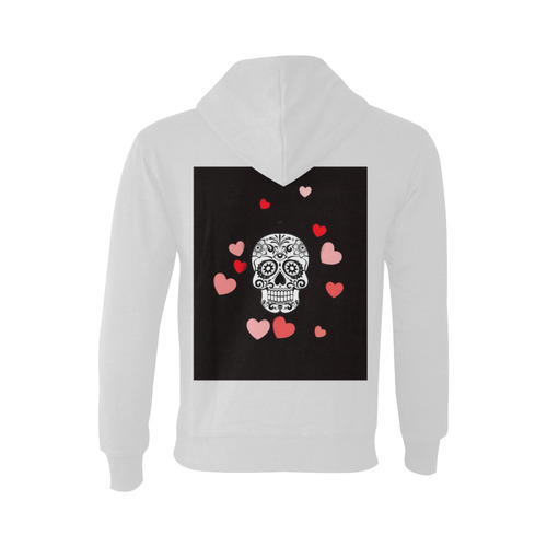 skull with hearts Oceanus Hoodie Sweatshirt (NEW) (Model H03)