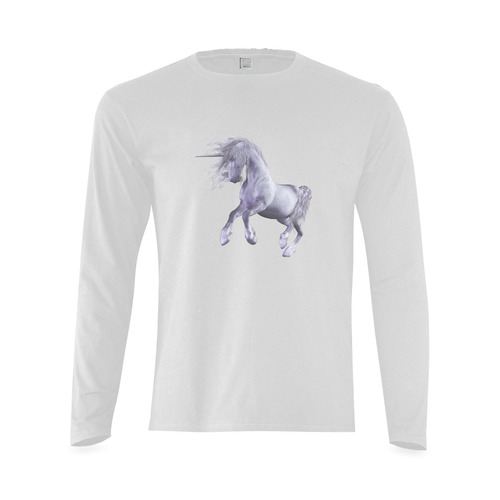 A dreamlike unicorn wades through the water Sunny Men's T-shirt (long-sleeve) (Model T08)