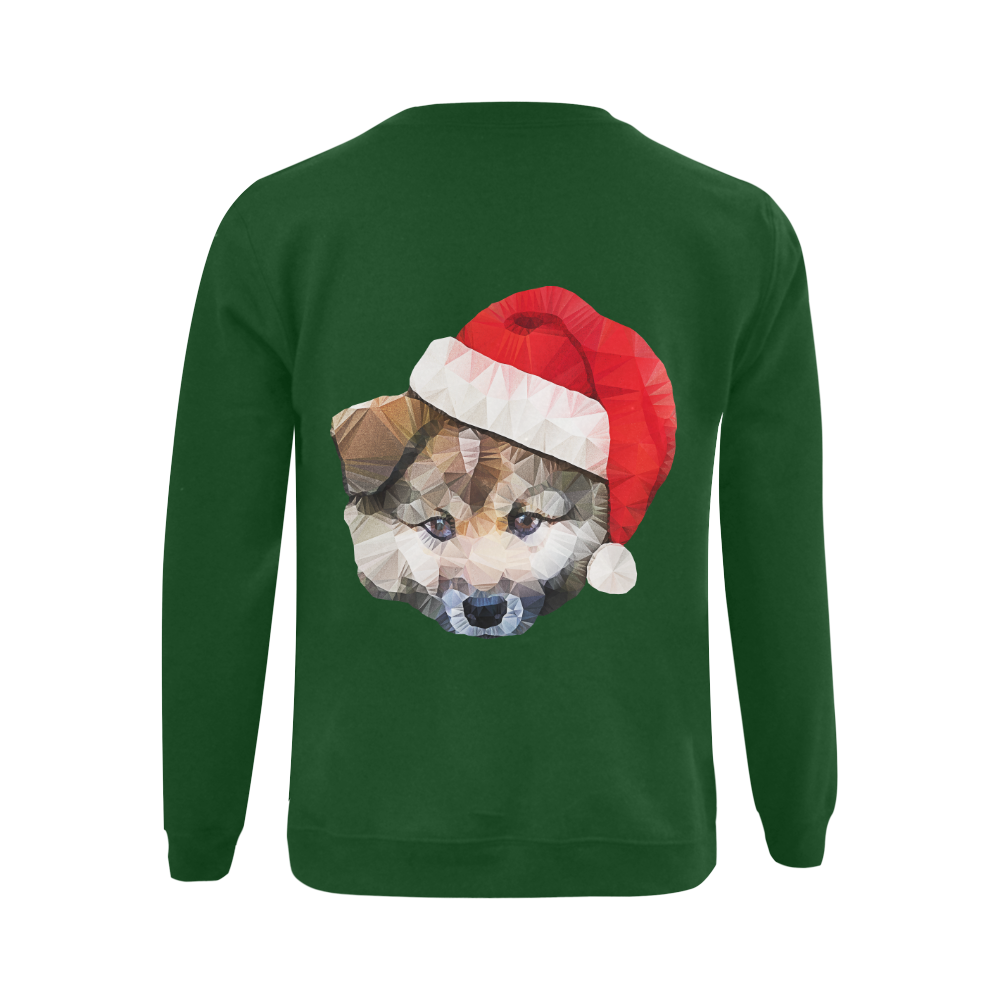 christmas santa dog Gildan Crewneck Sweatshirt(NEW) (Model H01)