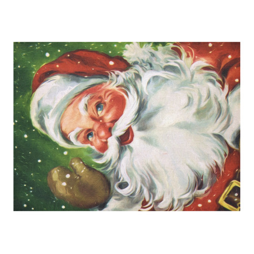 A cute Santa Claus Face - Christmas Cotton Linen Tablecloth 52"x 70"