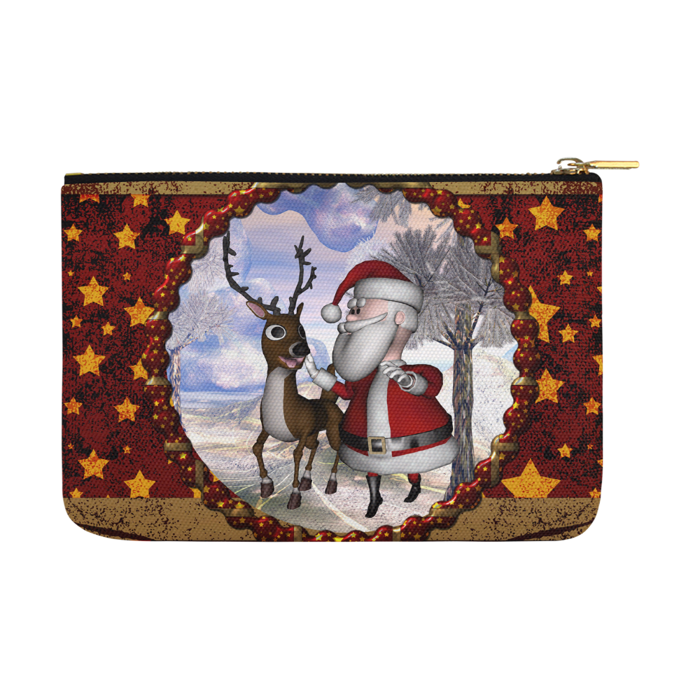Santa Claus with reindeer, cartoon Carry-All Pouch 12.5''x8.5''