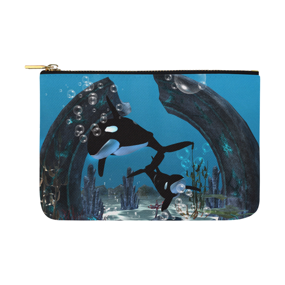 Amazing orcas , underwater world Carry-All Pouch 12.5''x8.5''