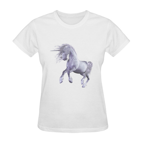 A dreamlike unicorn wades through the water Sunny Women's T-shirt (Model T05)