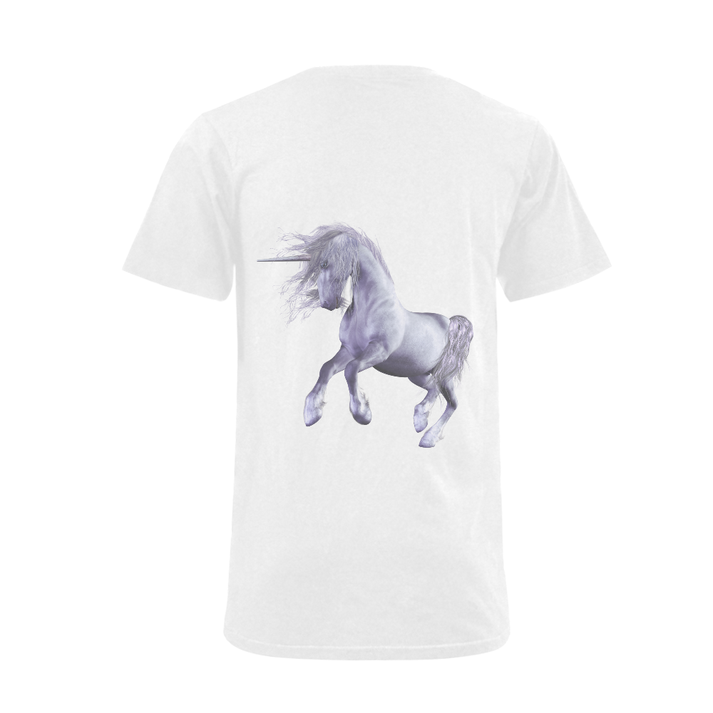 A dreamlike unicorn wades through the water Men's V-Neck T-shirt  Big Size(USA Size) (Model T10)