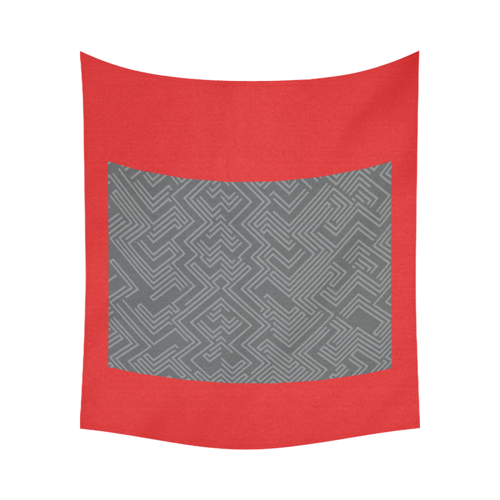 New wall tapestry : red and grey. New vintage edition in our atelier Cotton Linen Wall Tapestry 60"x 51"