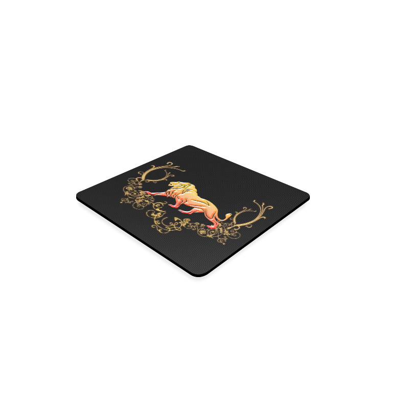 Awesome lion in gold and black Square Coaster