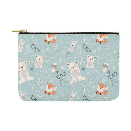 Cute Hipster Winter Animal Pattern Carry-All Pouch 12.5''x8.5''