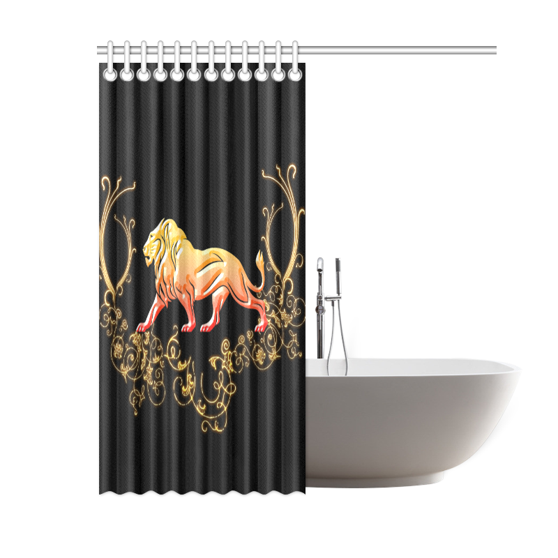 Awesome lion in gold and black Shower Curtain 60"x72"