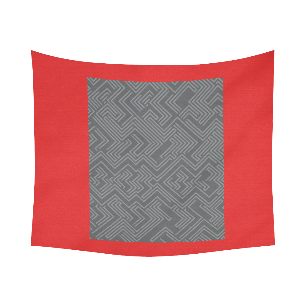 New wall tapestry : red and grey. New vintage edition in our atelier Cotton Linen Wall Tapestry 60"x 51"