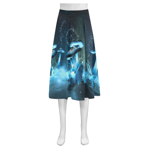 Blue Ice Fairytale World Mnemosyne Women's Crepe Skirt (Model D16)