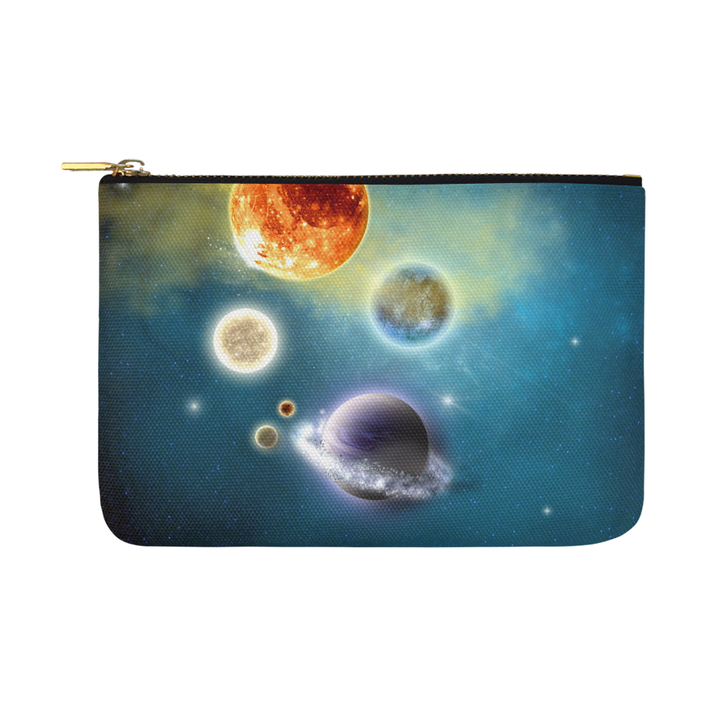 Space scenario with  meteorite sun and planets Carry-All Pouch 12.5''x8.5''