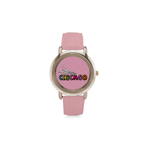 Chicago by Popart Lover Women's Rose Gold Leather Strap Watch(Model 201)