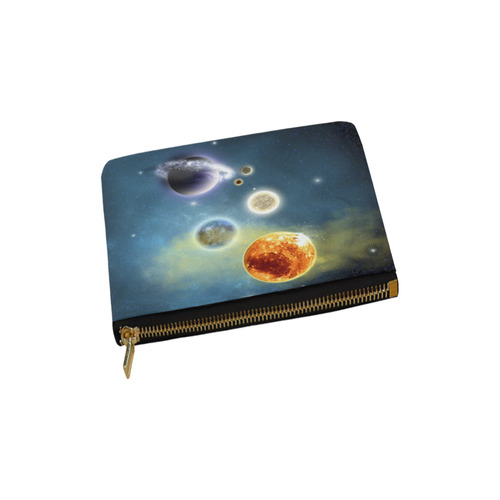 Space scenario with  meteorite sun and planets Carry-All Pouch 6''x5''