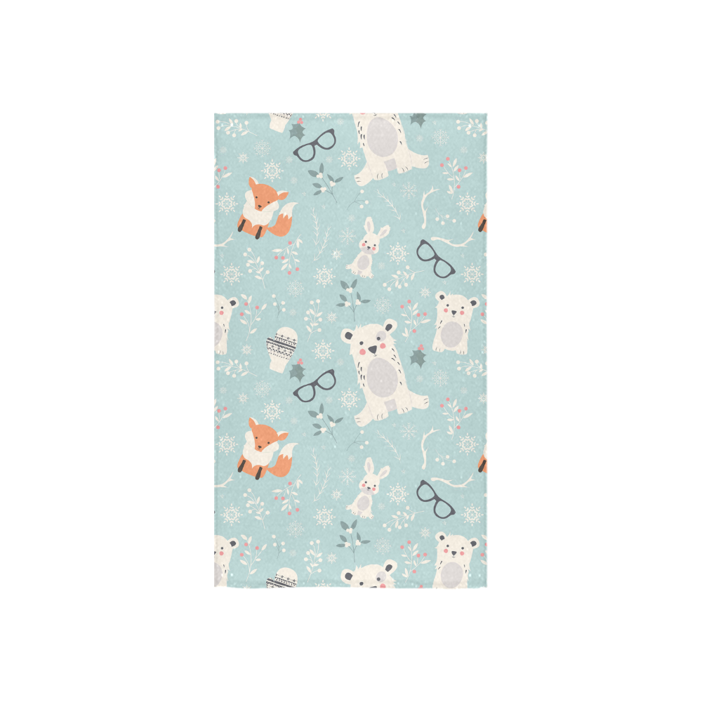 Cute Hipster Winter Animal Pattern Custom Towel 16"x28"