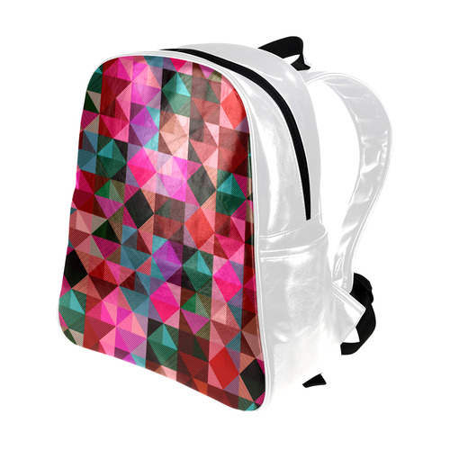 New designers Original bag Pixel Art edition with triangles 60s fashion Multi-Pockets Backpack (Model 1636)