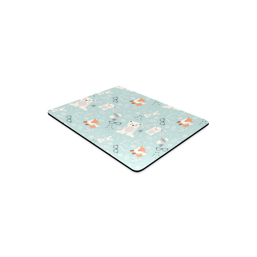 Cute Hipster Winter Animal Pattern Rectangle Mousepad
