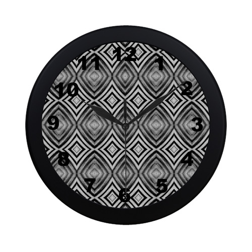 black and white diamond pattern watch circular number hand 4 Circular Plastic Wall clock