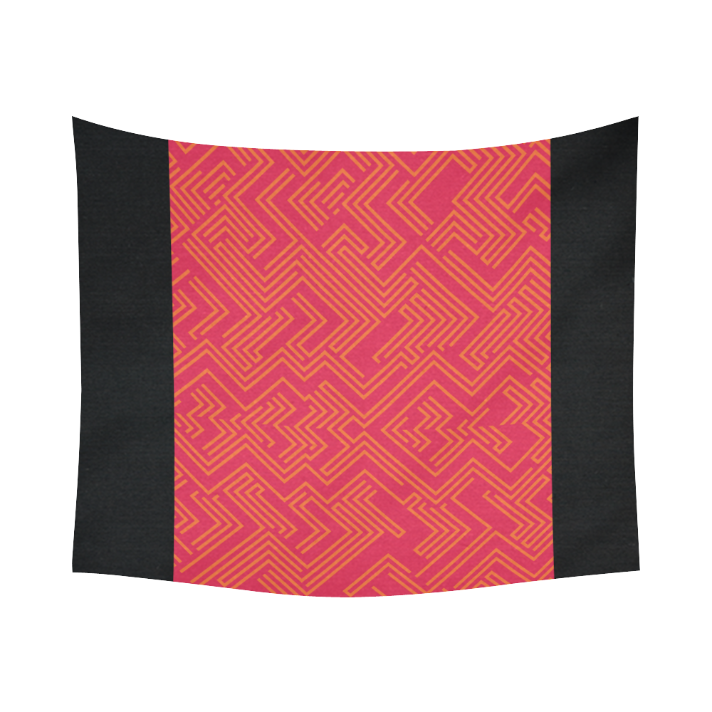 New wall tapestry in shop : pink-gold and black Cotton Linen Wall Tapestry 60"x 51"