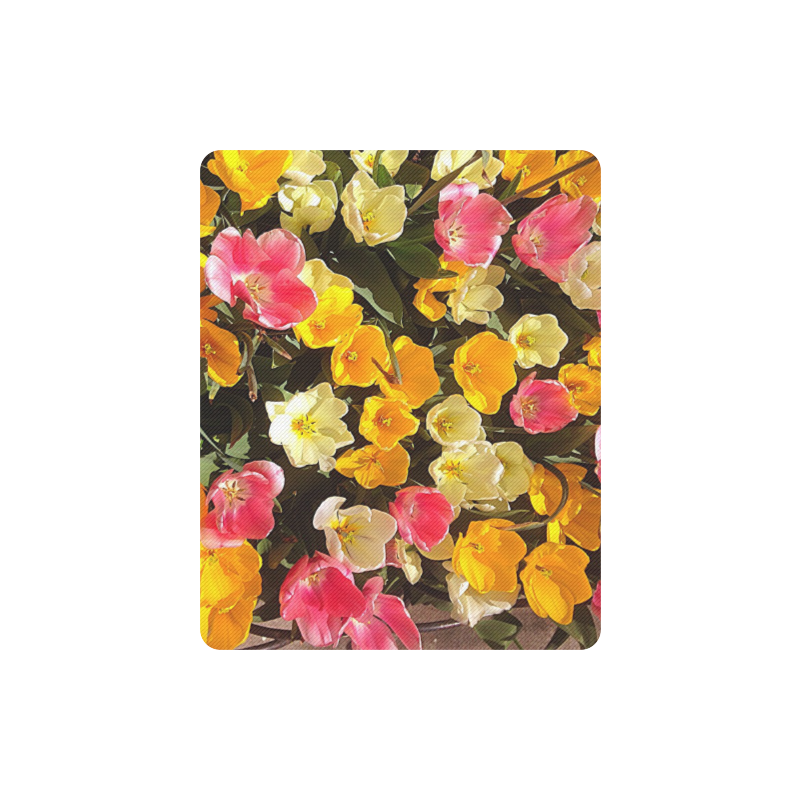 Yellow Pink Flowers Rectangle Mousepad