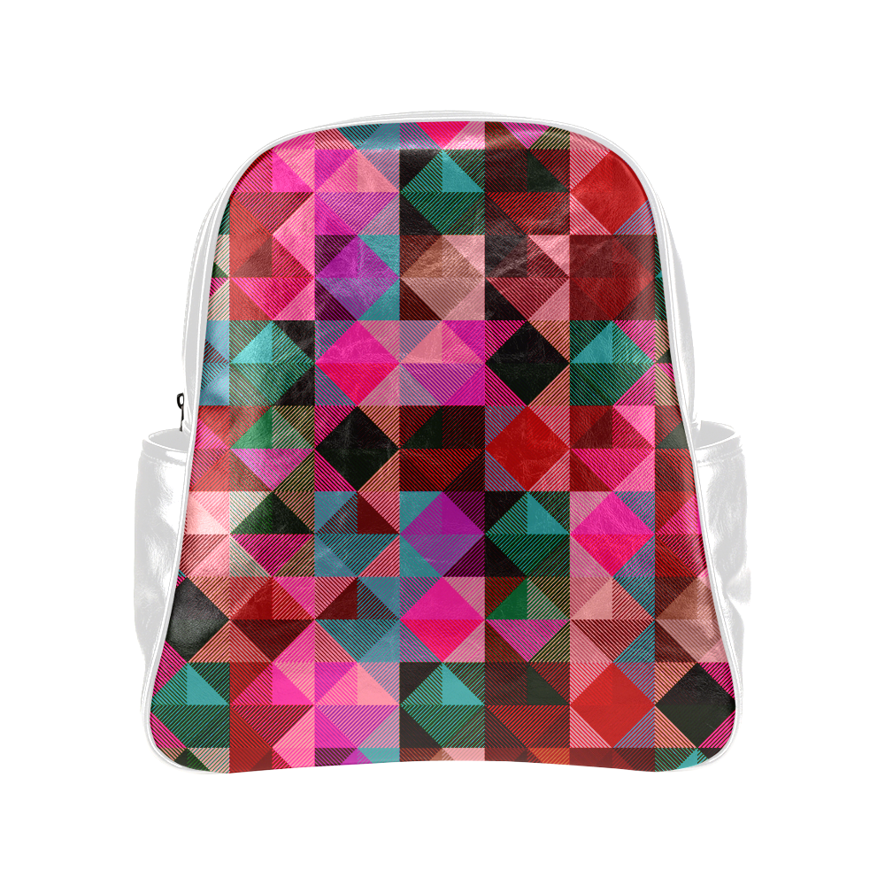 New designers Original bag Pixel Art edition with triangles 60s fashion Multi-Pockets Backpack (Model 1636)