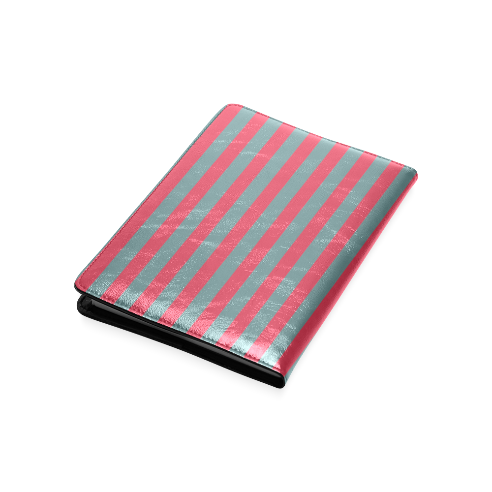 Christmas Red and Green Stripes Custom NoteBook A5