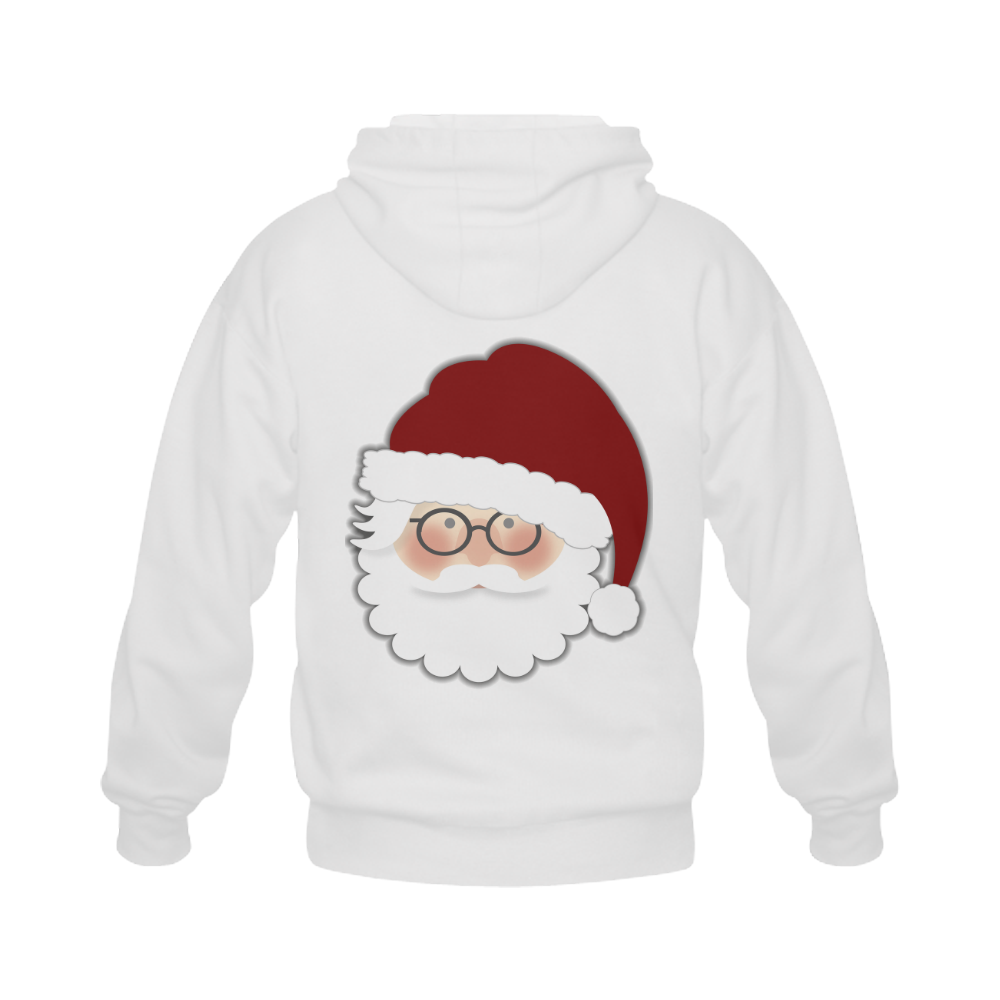 Santa Face Gildan Full Zip Hooded Sweatshirt (Model H02)