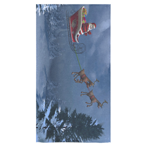 santa with sleigh and reindeers christmas Bath Towel 30"x56"
