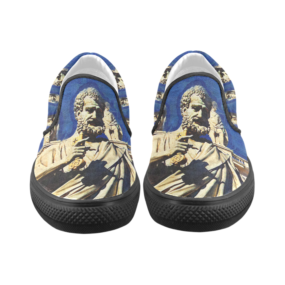St. Peter's Basilica Rome Italy Slip-on Canvas Shoes for Men/Large Size (Model 019)