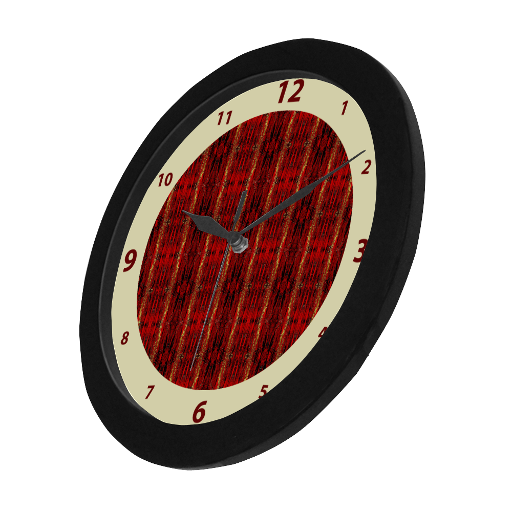 Red Gold, Old Oriental Pattern watch circular number colorful hand 2 Circular Plastic Wall clock