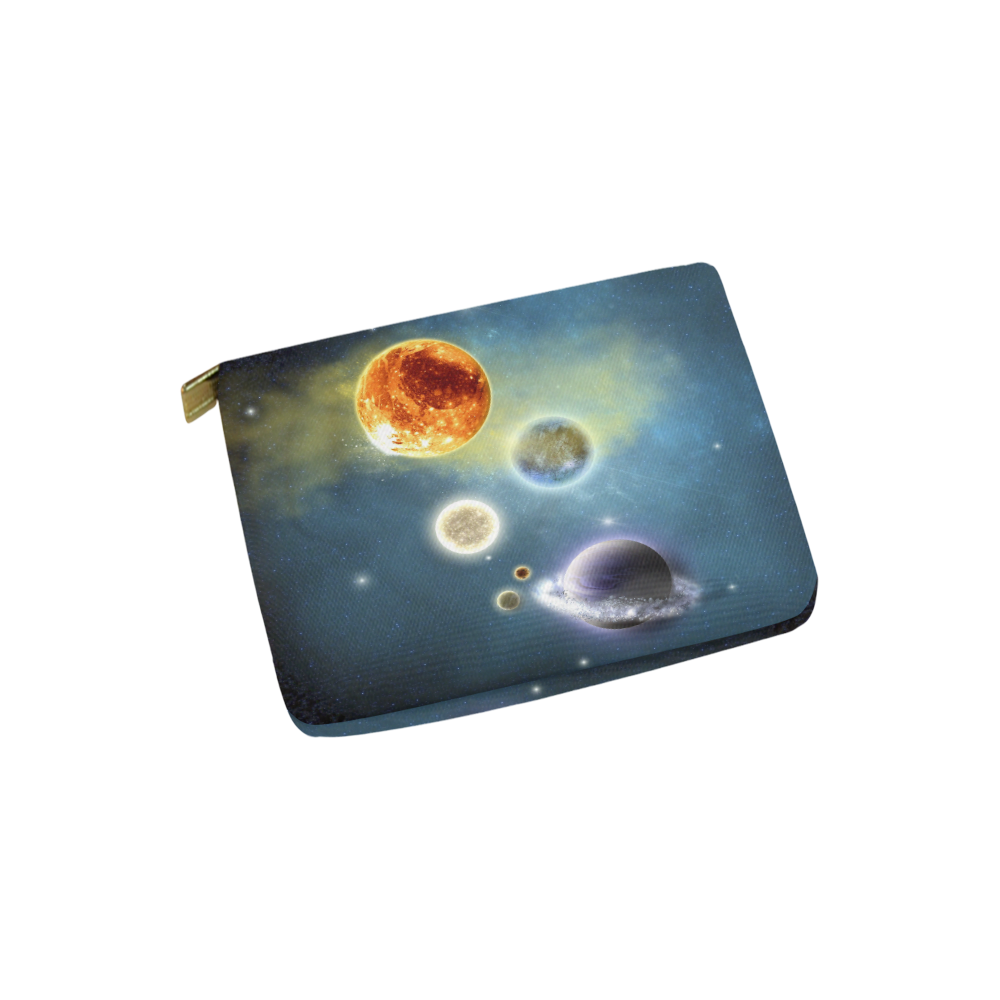 Space scenario with  meteorite sun and planets Carry-All Pouch 6''x5''