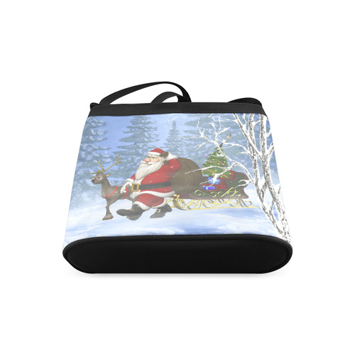 Santa and his Reindeer in the forest Christmas Crossbody Bags (Model 1613)