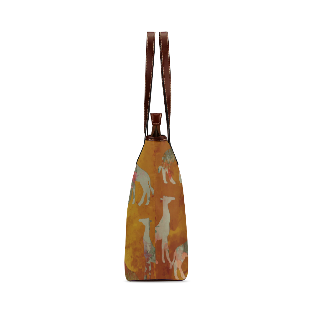 Magic Africa Giraffes Ornaments grunge Shoulder Tote Bag (Model 1646)