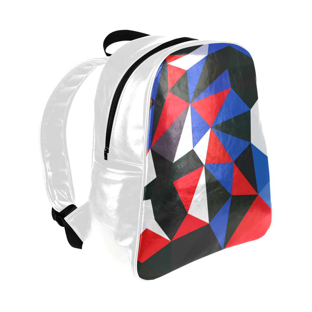 New in shop! Artistic designers bag / BLUE RED BLACK Multi-Pockets Backpack (Model 1636)