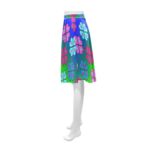 heart flower pattern on rainbow Athena Women's Short Skirt (Model D15)