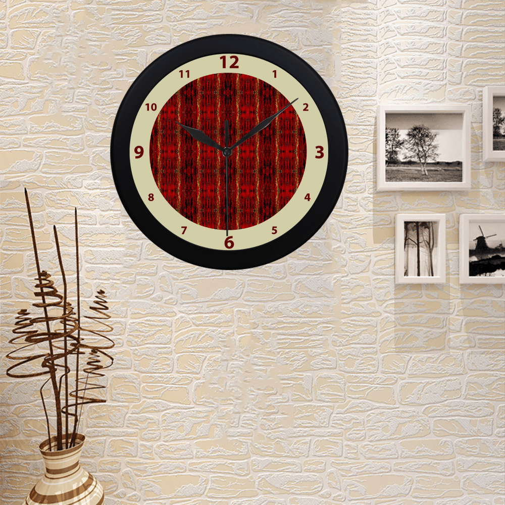 Red Gold, Old Oriental Pattern watch circular number colorful hand 2 Circular Plastic Wall clock