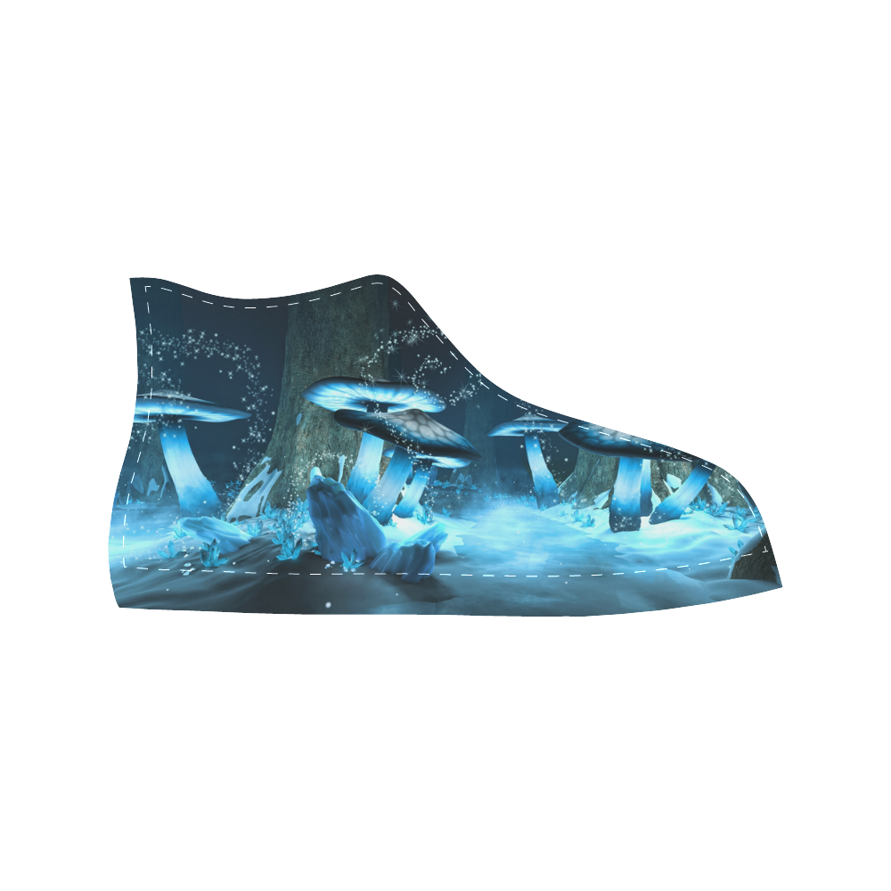 Blue Ice Fairytale World Aquila High Top Microfiber Leather Men's Shoes (Model 032)