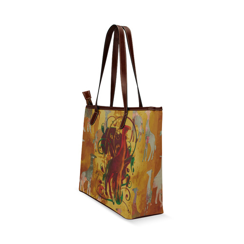 Magic Africa Giraffes Ornaments grunge Shoulder Tote Bag (Model 1646)