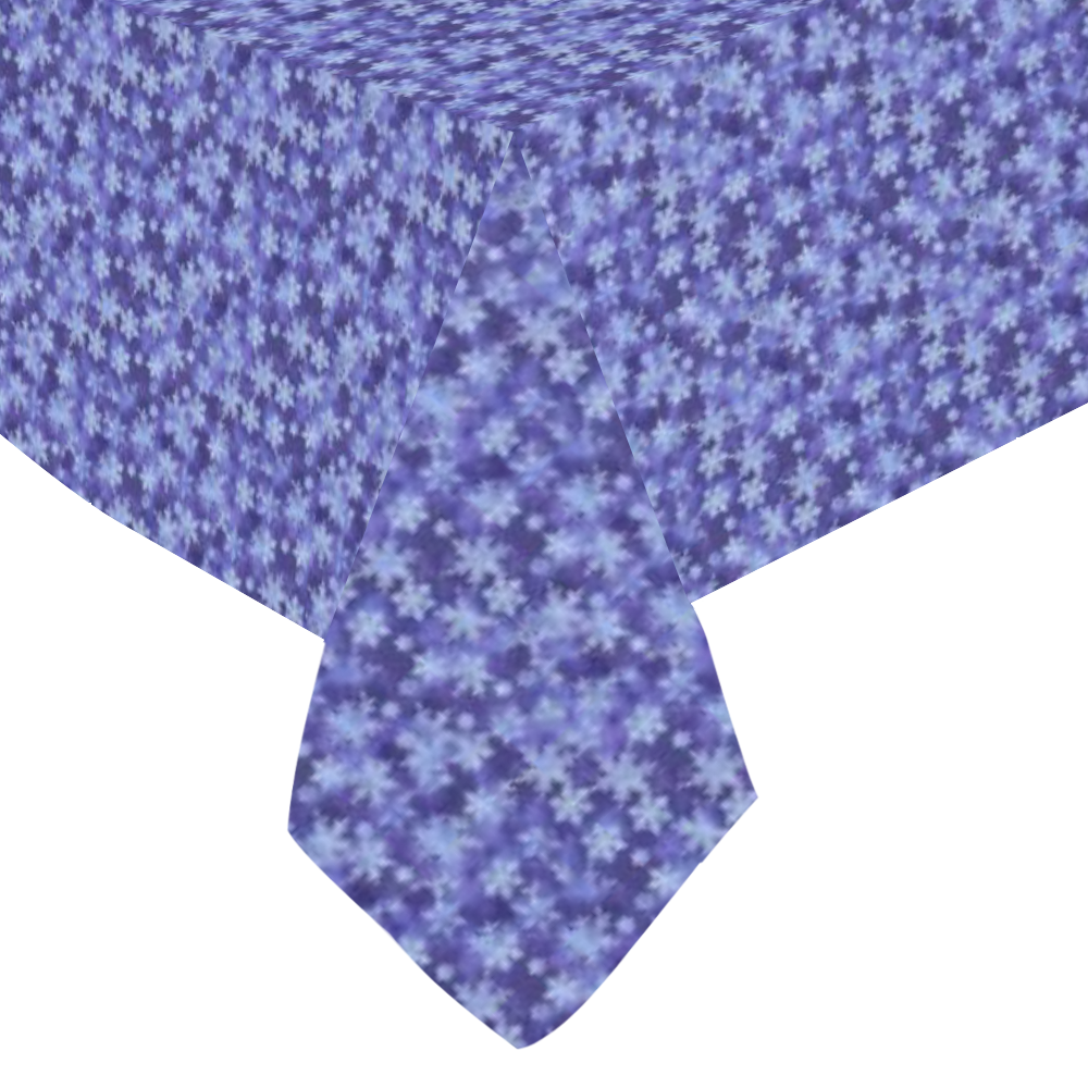 Snowflakes Christmas design Cotton Linen Tablecloth 60"x 84"