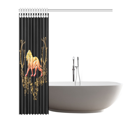 Awesome lion in gold and black Shower Curtain 66"x72"