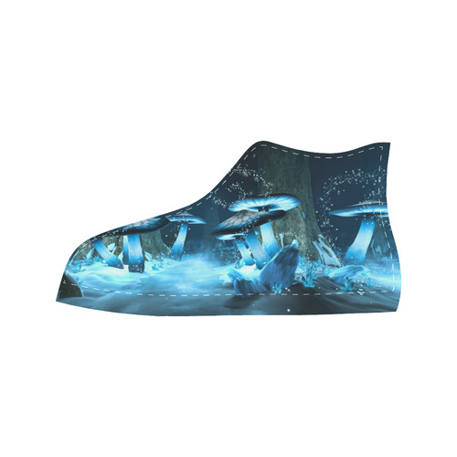 Blue Ice Fairytale World Aquila High Top Microfiber Leather Men's Shoes (Model 032)