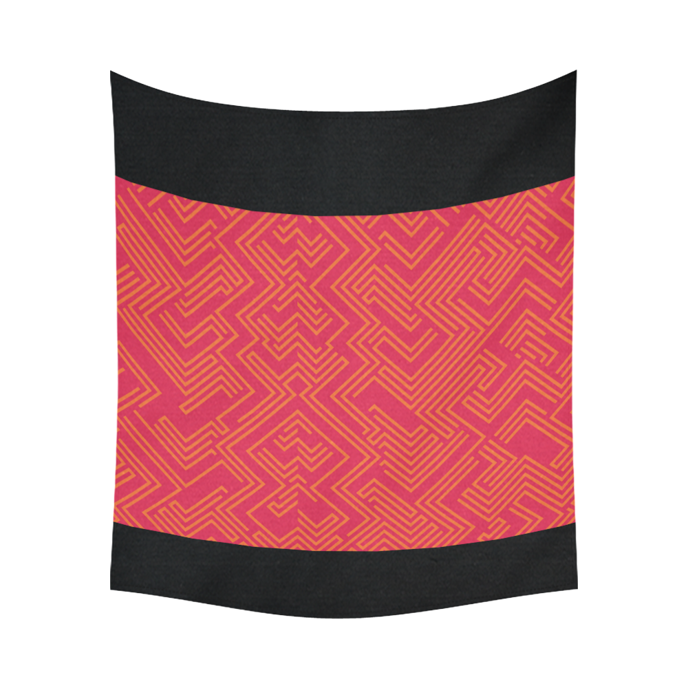 New wall tapestry in shop : pink-gold and black Cotton Linen Wall Tapestry 60"x 51"