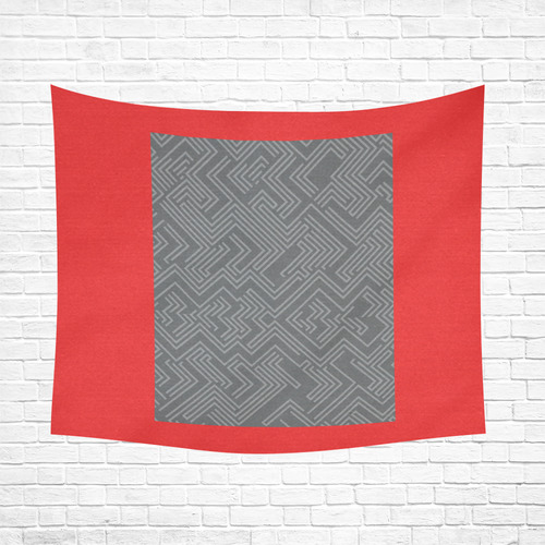 New wall tapestry : red and grey. New vintage edition in our atelier Cotton Linen Wall Tapestry 60"x 51"
