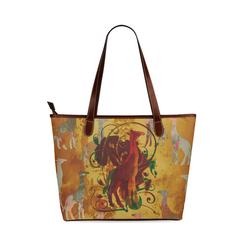 Magic Africa Giraffes Ornaments grunge Shoulder Tote Bag (Model 1646)