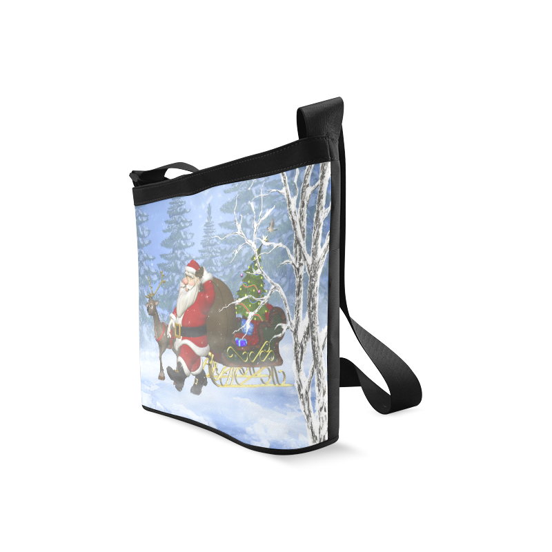 Santa and his Reindeer in the forest Christmas Crossbody Bags (Model 1613)