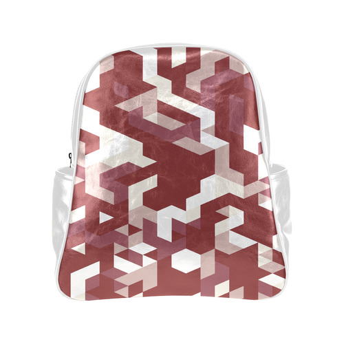New! Original designers bag in Shop BROWN WHITE Blocks Multi-Pockets Backpack (Model 1636)