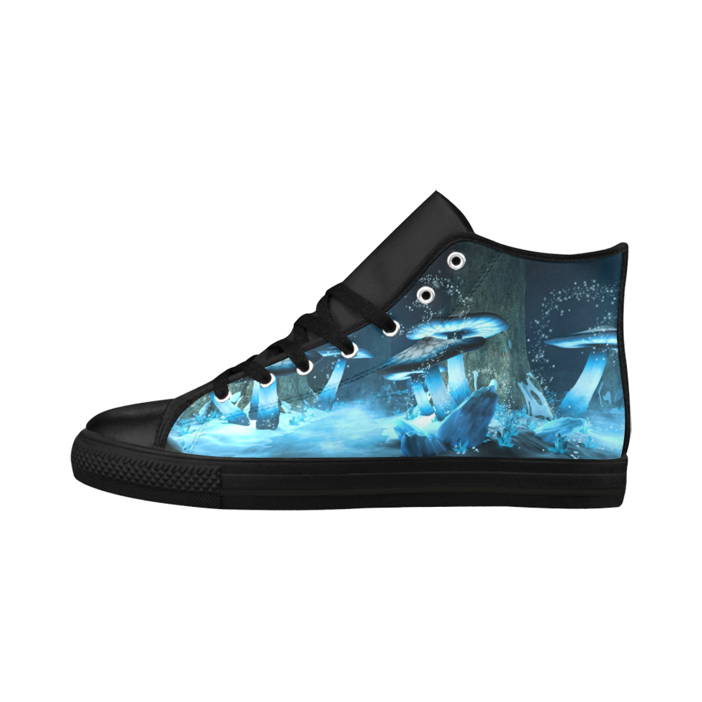 Blue Ice Fairytale World Aquila High Top Microfiber Leather Men's Shoes/Large Size (Model 032)