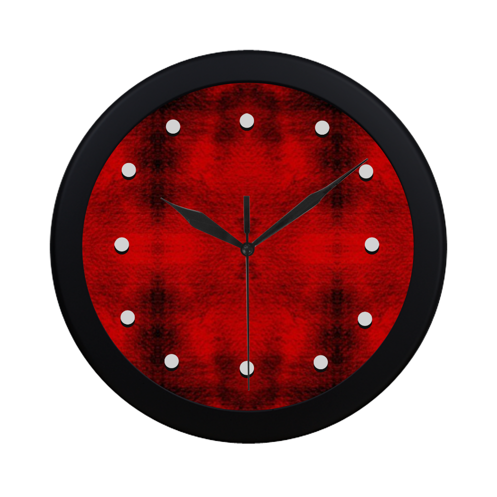 Red watch circular moon hand Circular Plastic Wall clock